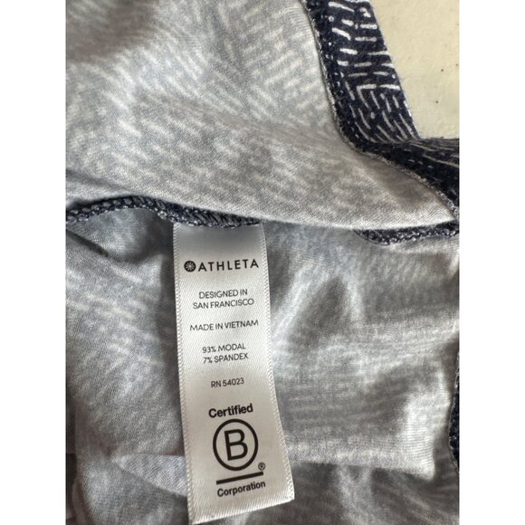 Athleta Santorini High Neck Dress Navy Print knit sleeveless womens size XL - Picture 5 of 5